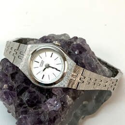 Designer Citizen Silver-Tone Chain Strap Round Dial Analog Wristwatch