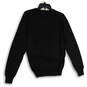 Mens Black Knitted V-Neck Long Sleeve Ribbed Hem Pullover Sweater Size Small image number 2