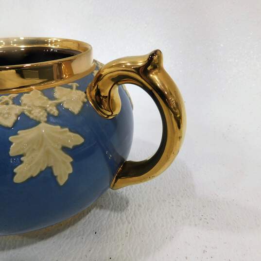 Vintage Gibsons Jasperware Style Sky Blue Teapot w/ Gold Gilding image number 8