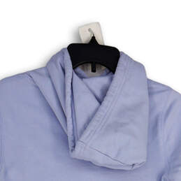 Womens Blue Long Sleeve Drawstring Side Slit Pullover Hoodie Size XXS alternative image