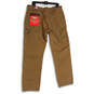 NWT Womens Brown Flat Font Slash Pocket Straight Leg Carpenter Pants Sz 38 image number 2