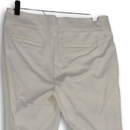 NWT Womens White Flat Front Slash Pocket Straight Leg Dress Pants Size 4 image number 4