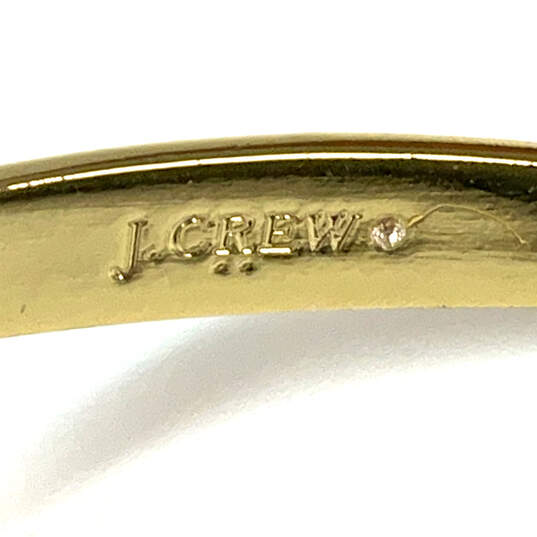 Designer J.Crew Gold-Tone Mercantile Cube Ends Fashionable Cuff Bracelet image number 4