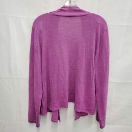 Eileen Fisher WM's Open Knit Pink 100% Linen Cardigan Open Sweater Size L alternative image