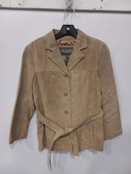 Wilsons Leather Tan Suede Belted Jacket Women's Size S