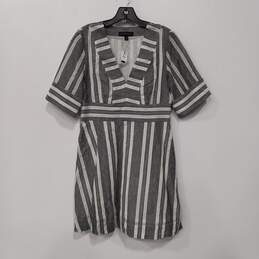Banana Republic Women's Gray & White Stripe Dress Size 6