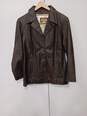 Wlisons Leather Bomber Style Button-up Leather Coat Size Large image number 1
