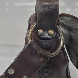 Vintage Handmade Dark Brown Leather Shoulder Saddle Bag