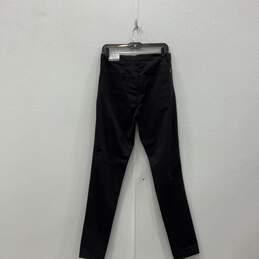 NWT Womens Black Pockets Flat Front Skinny Leg Chino Pants Size 30 alternative image