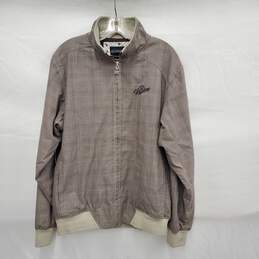 Billabong MN's Prince of Whales Brown Plaid Full Zip Skater Jacket Size L