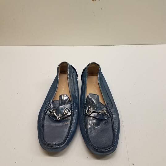 Cole Haan D40723 Blue Metallic Leather Horsebit Loafers Shoes Women's Size 6 B image number 5