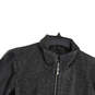 Womens Black Gray Wool Blend Faux Leather Long Sleeve Full-Zip Jacket Sz XL image number 3