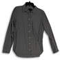 Womens Black White Check Collared Long Sleeve Button-Up Shirt Size 8 image number 1