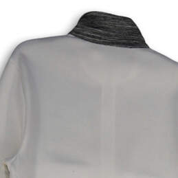 NWT Mens White Gray Long Sleeve Mock Neck Pockets Full-Zip Jacket Size S
