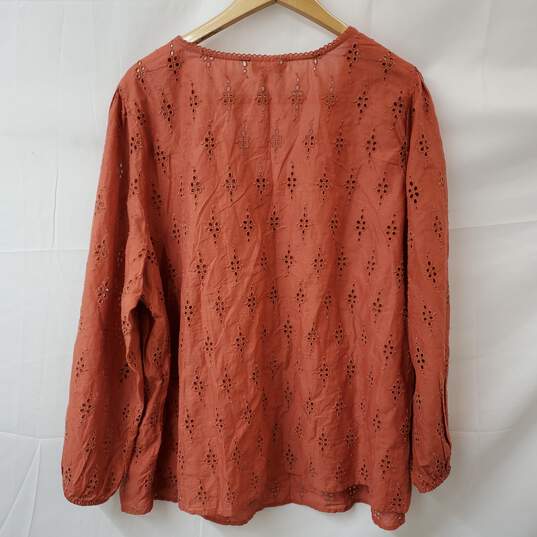 Style & Co Cotton Brown Blouse Women's 3X image number 2
