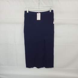 Alexia Admor Dark Purple Long Ribbed Knit Skirt WM Size L NWT