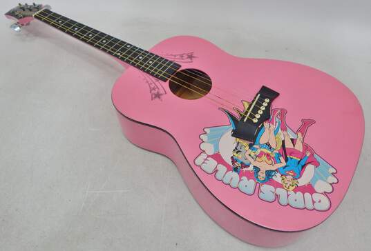 Peavey Brand Pink 3/4 Size Acoustic Guitar w/ DC Comics Design (Parts and Repair) image number 3