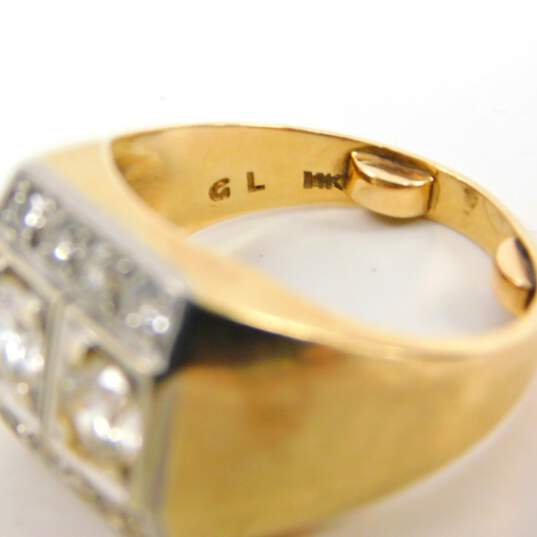 Men's Vintage 14K Yellow Gold 1.45 CTTW Round Diamond Ring 9.8g image number 5