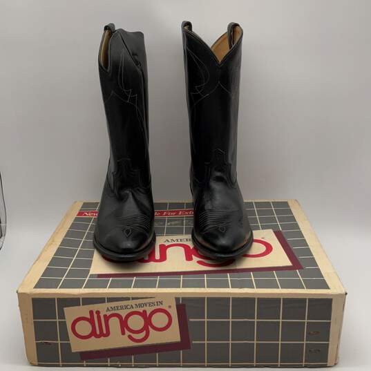 NIB Dingo Mens Black Leather Mid Calf Cowboy Western Boots Size 11 image number 1