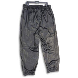 Womens Black Leather Elastic Waist Slash Pocket Jogger Pants Size XL alternative image