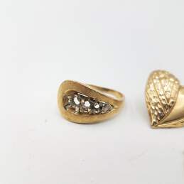 6.25g 14K Gold Single Earrings & Ring Setting Scrap Lot alternative image