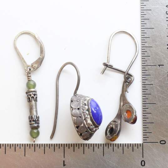 3 Pairs of Sterling Silver Drop/Dangle Earrings - 10.4g image number 6