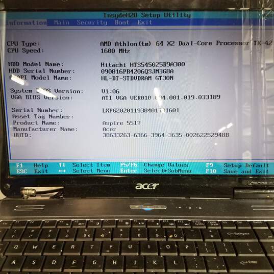ACER 5517 15in Laptop AMD Athlon 64 X2 Dual Core CPU RAM & 250GB HDD image number 8