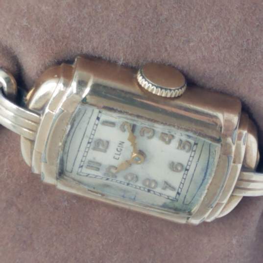 Elgin 10k Gold Filled Vintage Automatic Manual Wind Watch image number 3