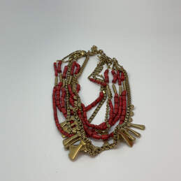 Designer Stella & Dot Gold-Tone Red Multi Strand Bliss Statement Necklace alternative image