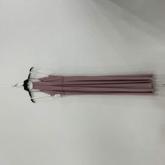 NWT Womens Pink Sleeveless Spaghetti Strap V-Neck Back Zip Maxi Dress Sz 8 image number 2