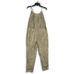 Free People Womens Silver Sequin Sleeveless One-Piece Jumpsuit Size Small