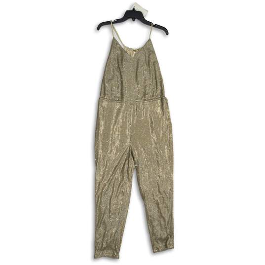 Free People Womens Silver Sequin Sleeveless One-Piece Jumpsuit Size Small image number 1