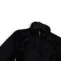 Womens Black Mock Neck Pockets Long Sleeve Full-Zip Jacket Size Medium image number 3
