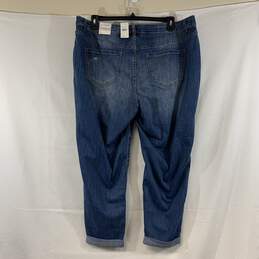 Women's Medium Wash Lane Bryant Distressed Genius Fit Boyfriend Jeans, Sz. 22 alternative image