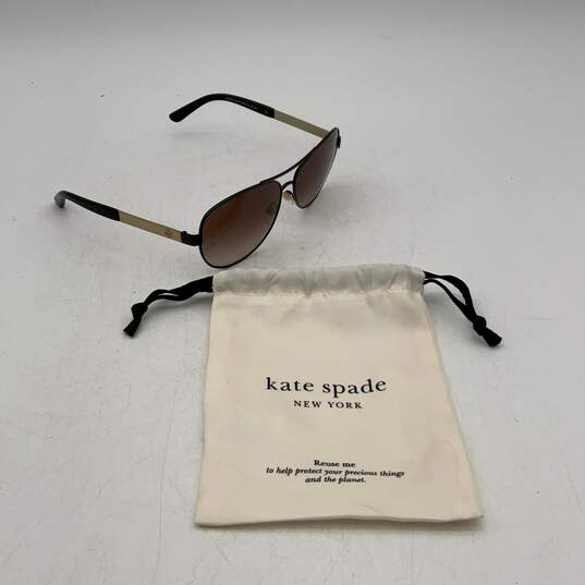 Tory Burch Womens Gold Black Aviator Sunglasses With Kate Spade Dust Bag image number 5
