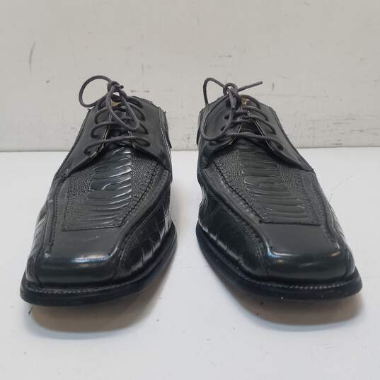 Stacey Adams Gray Croc Embossed Leather Oxford Dress Shoes Men's Size 9 M image number 3