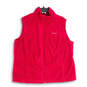 Womens Pink Fleece Mock Neck Sleeveless Full-Zip Vest Size 2XL image number 1