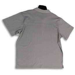 Mens Gray Collared Button Front Short Sleeve Classic Polo Shirt Size XL alternative image