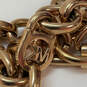Designer Michael Kors Gold-Tone MK Logo Toggle Classic Link Chain Bracelet image number 4