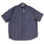NWT Mens Gray Dk Denim Reducing Consumption Collared Button-Up Shirt Sz 4X image number 1