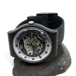 Designer Swatch Black Strap Water Resistant Quartz Analog Wristwatch