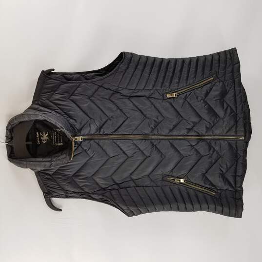 Buy the Calvin Klein Women Black Puffer Vest L | GoodwillFinds