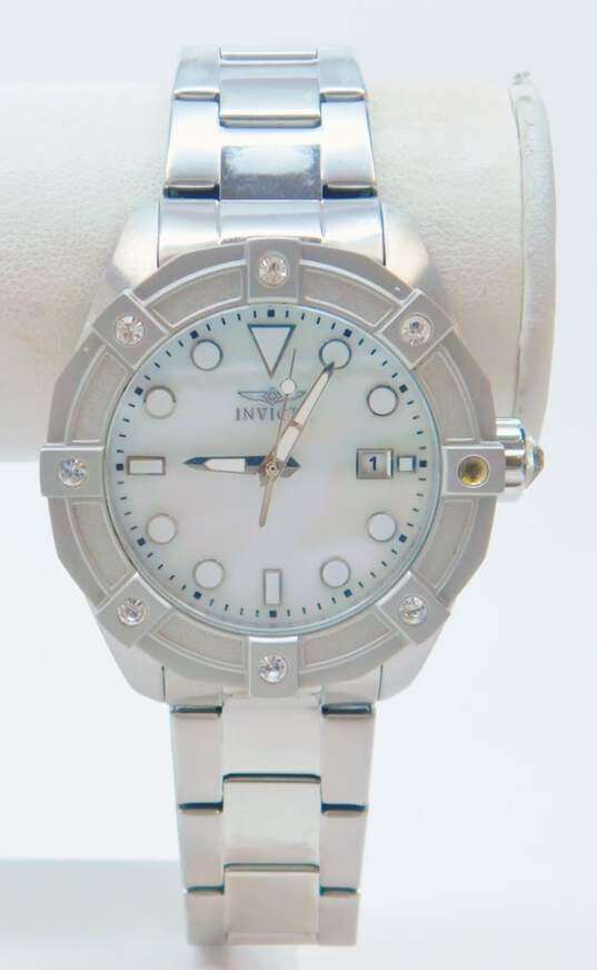 Women's Invicta Angel 20318 MOP Dial Silver Tone Calendar Watch image number 1