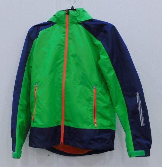 Kid's Green, Blue & Orange Winter Coat Size 158-164 image number 1