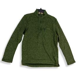 Woolrich Mens Green Mock Neck 1/4 Zip Long Sleeve Pullover Sweater Size M