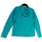 Womens Blue Heat Gear Heather Long Sleeve Drawstring Pullover Hoodie Size L image number 2