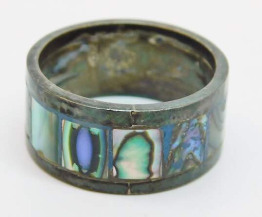 925 vintage taxco abalone ring/earrings image number 2