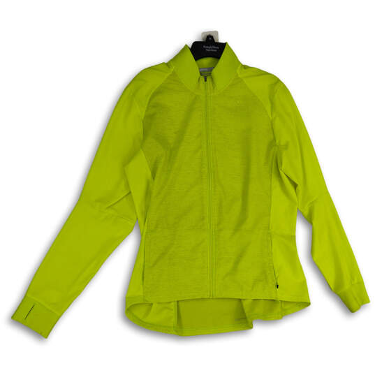 Womens Green Mock Neck Long Sleeve Full-Zip Activewear Jacket Size XL image number 1