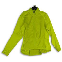 Womens Green Mock Neck Long Sleeve Full-Zip Activewear Jacket Size XL