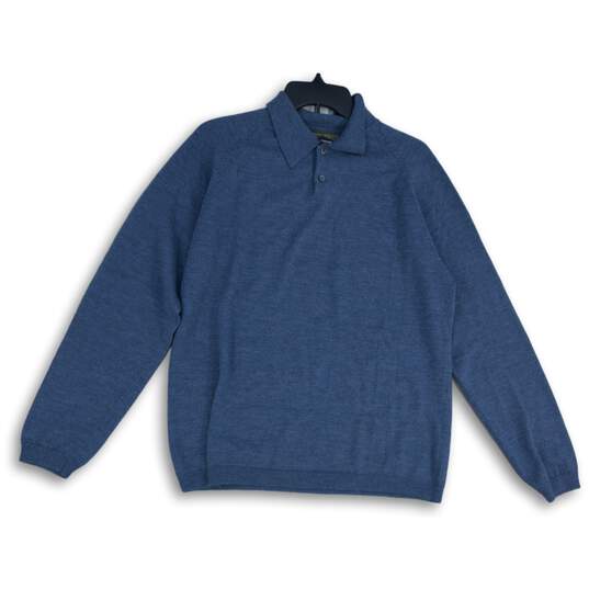 Banana Republic Mens Blue Spread Collar Long Sleeve Pullover Sweater Large image number 1